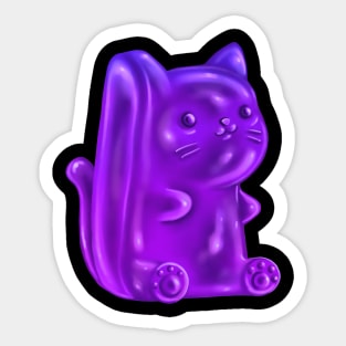 Purple Gummy Bear Kitty Sticker